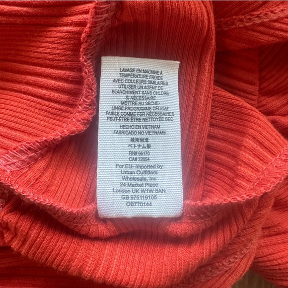 Free people Into you ribbed maxi dress orange/ red size small boho, like new - Picture 8 of 9